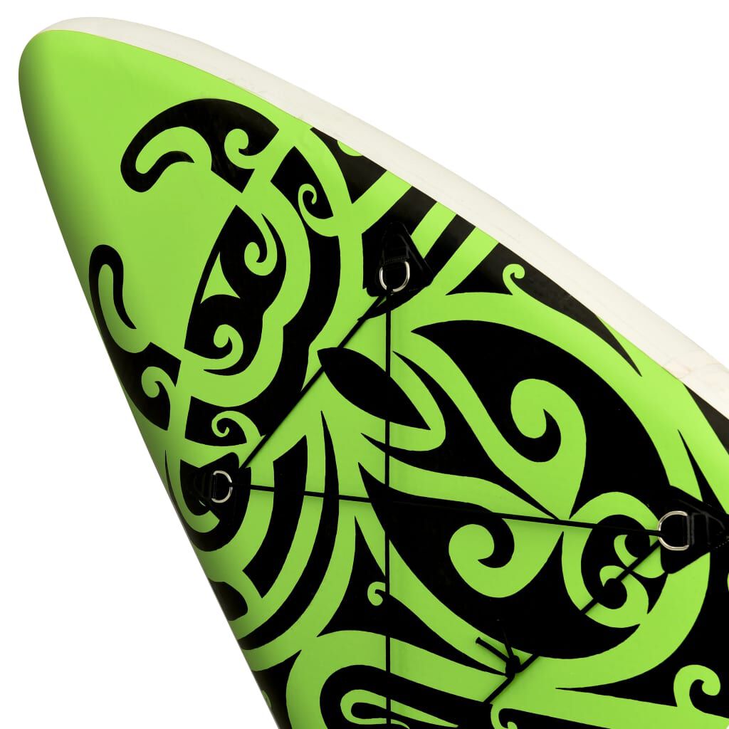 vidaXL Inflatable Stand Up Paddleboard Set 366x76x15 cm Green