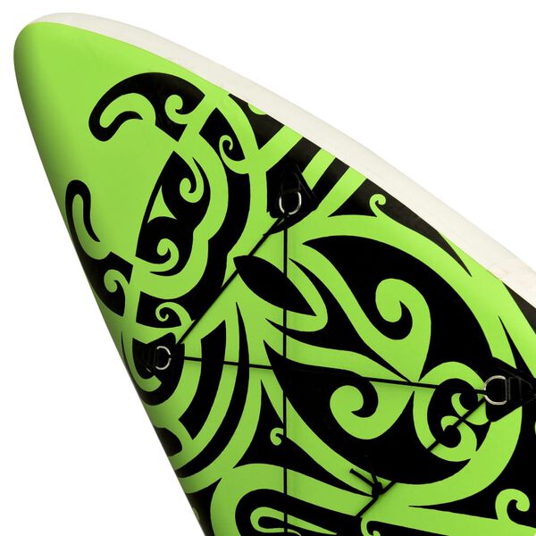 vidaXL Inflatable Stand Up Paddleboard Set 366x76x15 cm Green
