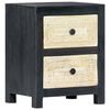 vidaXL Hand Carved Bedside Cabinet Grey 40x30x50 cm Solid Mango Wood
