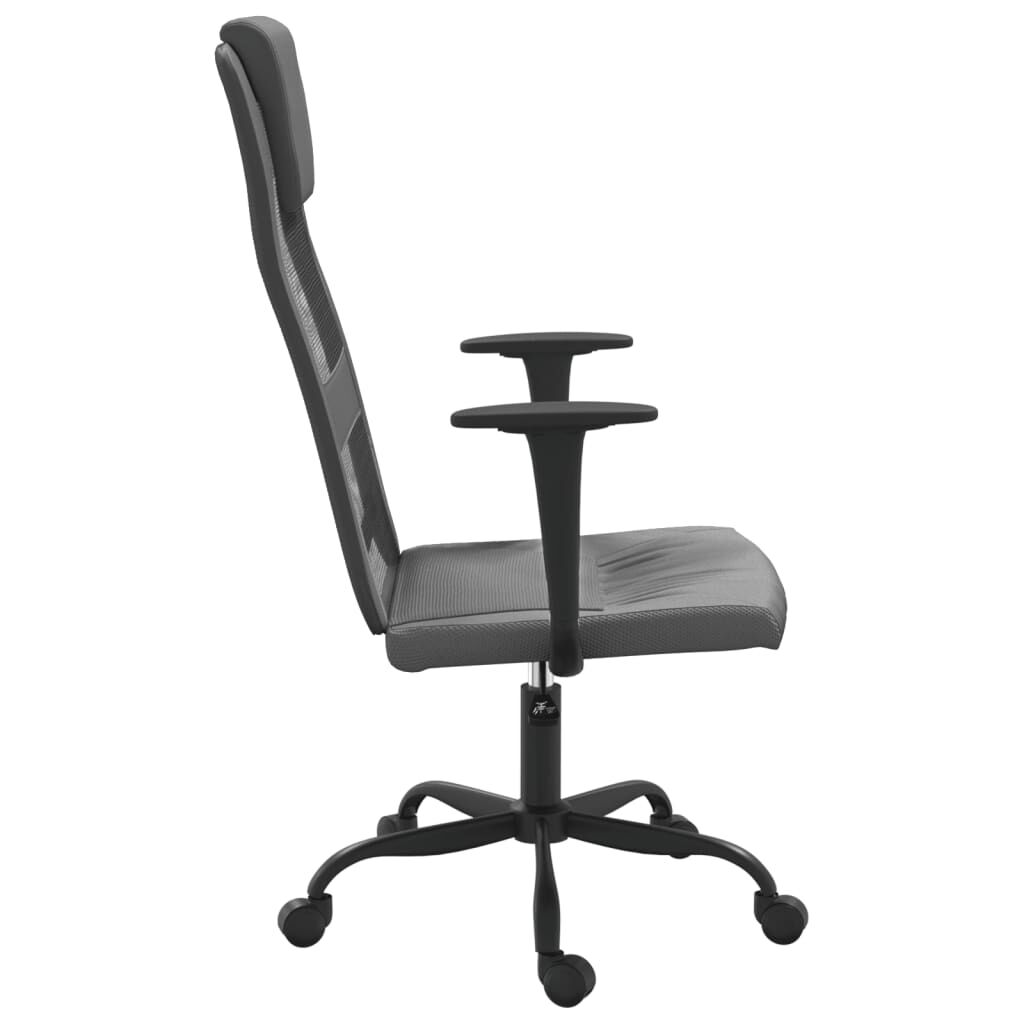 vidaXL Office Chair Grey Mesh Fabric and Faux Leather