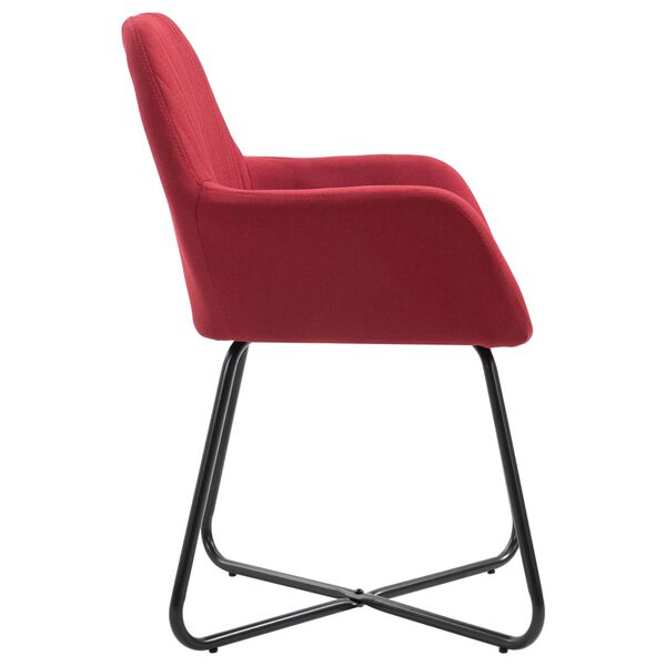 vidaXL Dining Chairs 2 pcs Wine Red Fabric