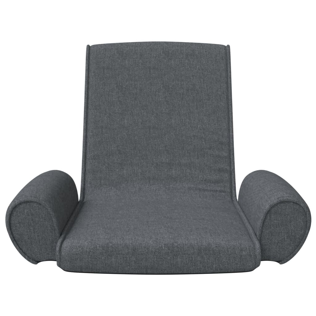 vidaXL Folding Floor Chair Dark Grey Fabric