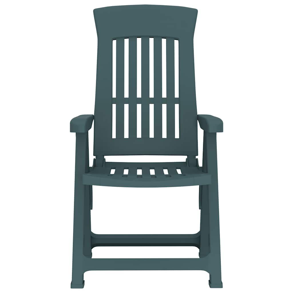 vidaXL Garden Reclining Chairs 2 pcs Green PP