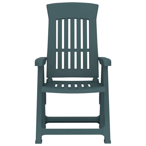 vidaXL Garden Reclining Chairs 2 pcs Green PP