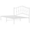 vidaXL Metal Bed Frame without Mattress with Headboard White 100x190cm