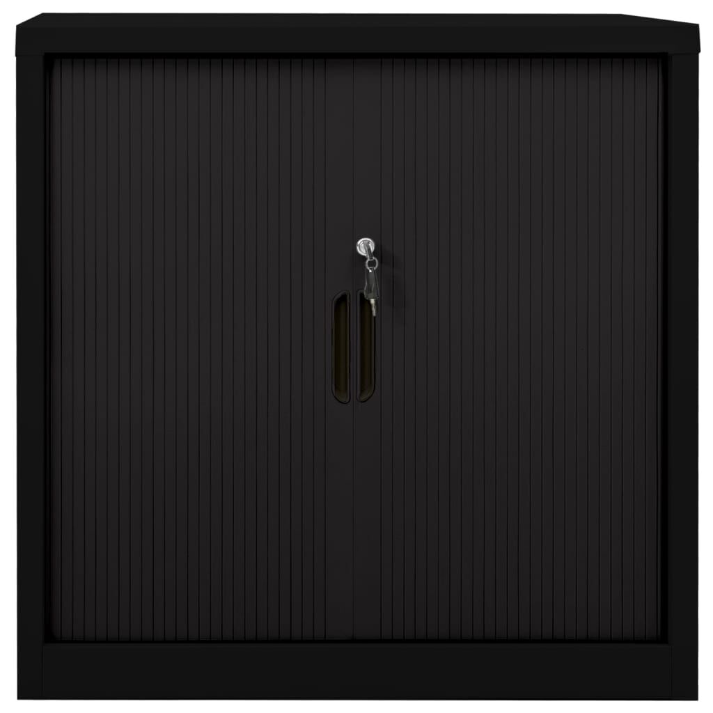 vidaXL Sliding Door Cabinet Black 90x40x90 cm Steel