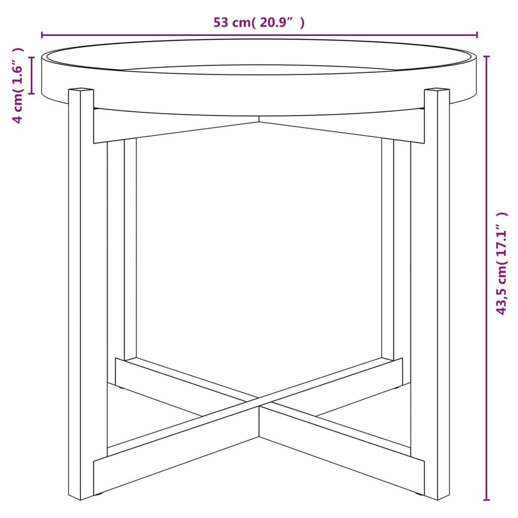 vidaXL Coffee Table White 53x53x43.5cm Engineered Wood&Solid Wood Pine