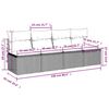 vidaXL Garden Sofa with Cushions 4-Seater Beige Poly Rattan