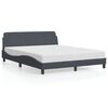 vidaXL Bed Frame "Dover" Dark Grey 152x203 cm Queen Velvet