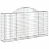 vidaXL Arched Gabion Baskets 7 pcs 200x30x100/120 cm Galvanised Iron