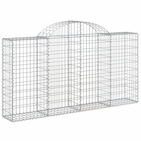 vidaXL Arched Gabion Baskets 7 pcs 200x30x100/120 cm Galvanised Iron