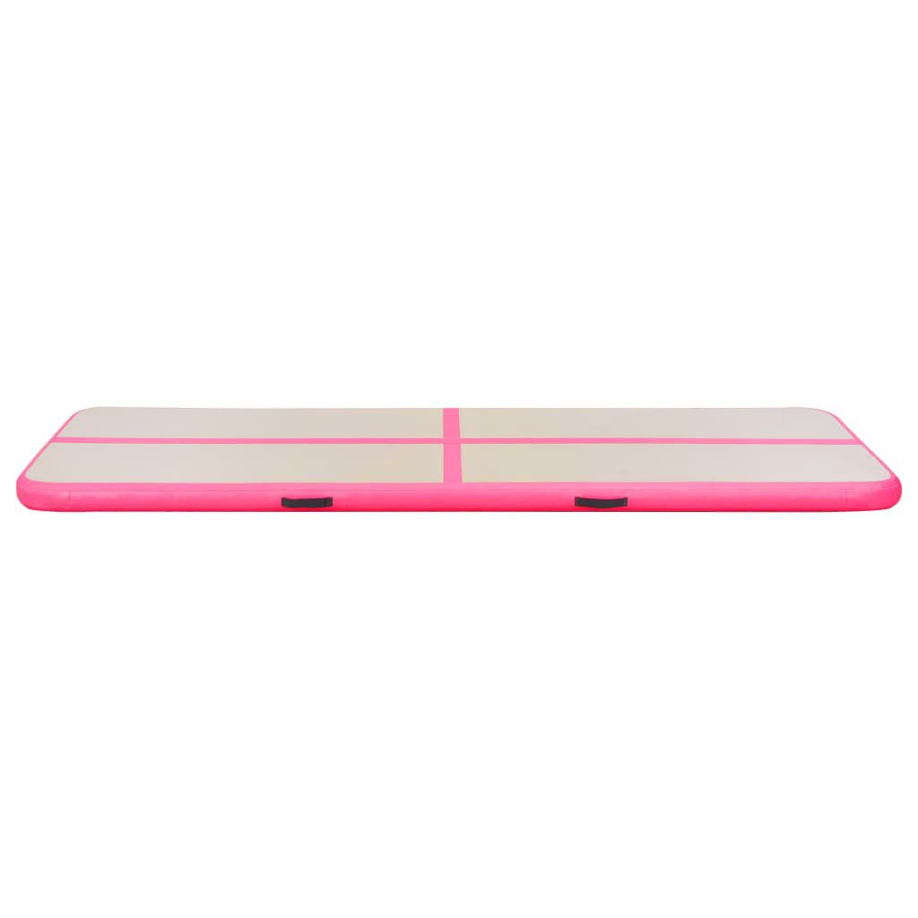 vidaXL Inflatable Gymnastics Mat with Pump 700x100x10 cm PVC Pink