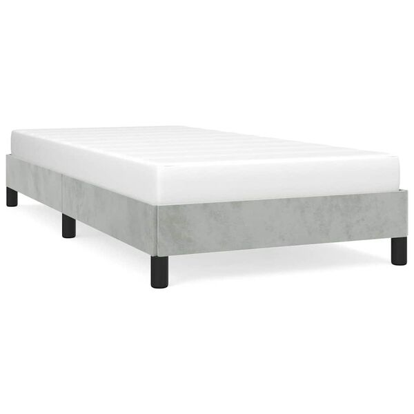 vidaXL Bed Frame without Mattress Light Grey 100x203 cm Twin XL Velvet