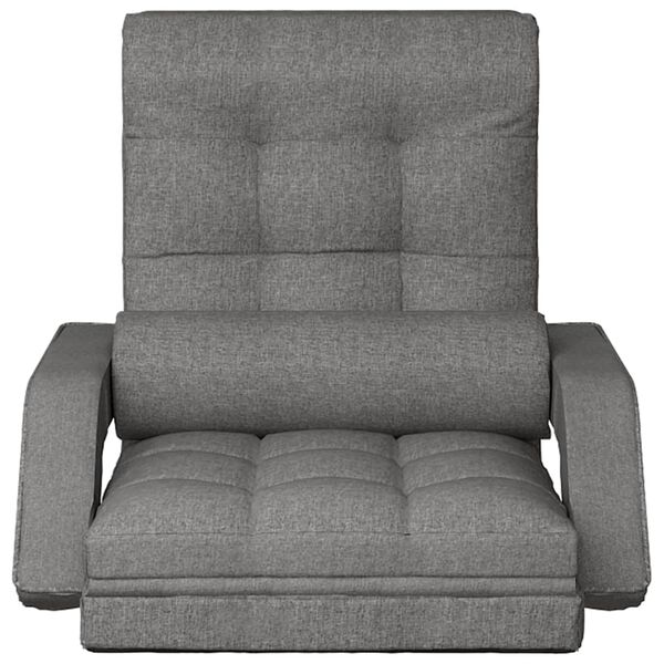 vidaXL Folding Floor Chair with Bed Function Light Grey Fabric