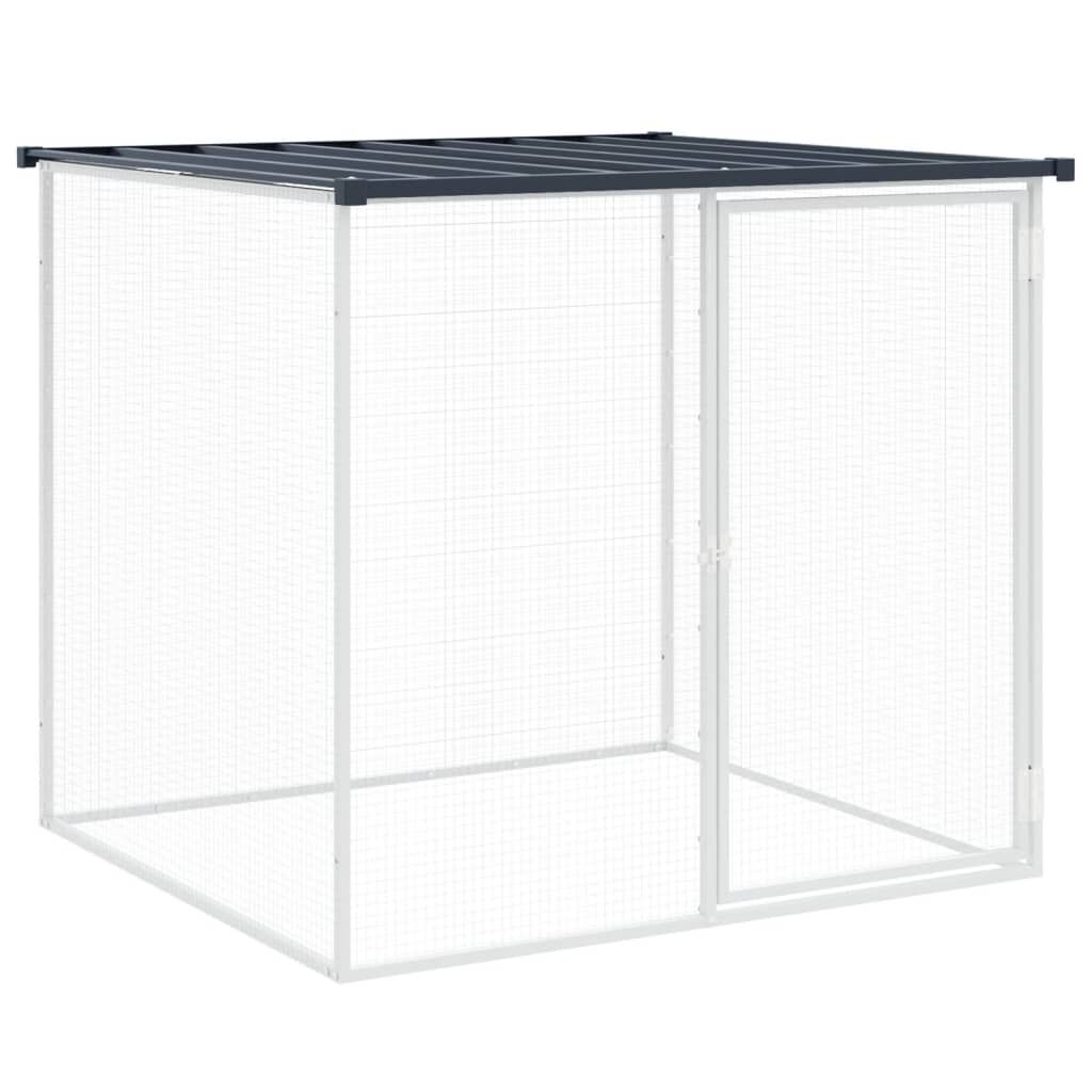 vidaXL Chicken Cage with Roof Anthracite 203x98x90 cm Galvanised Steel