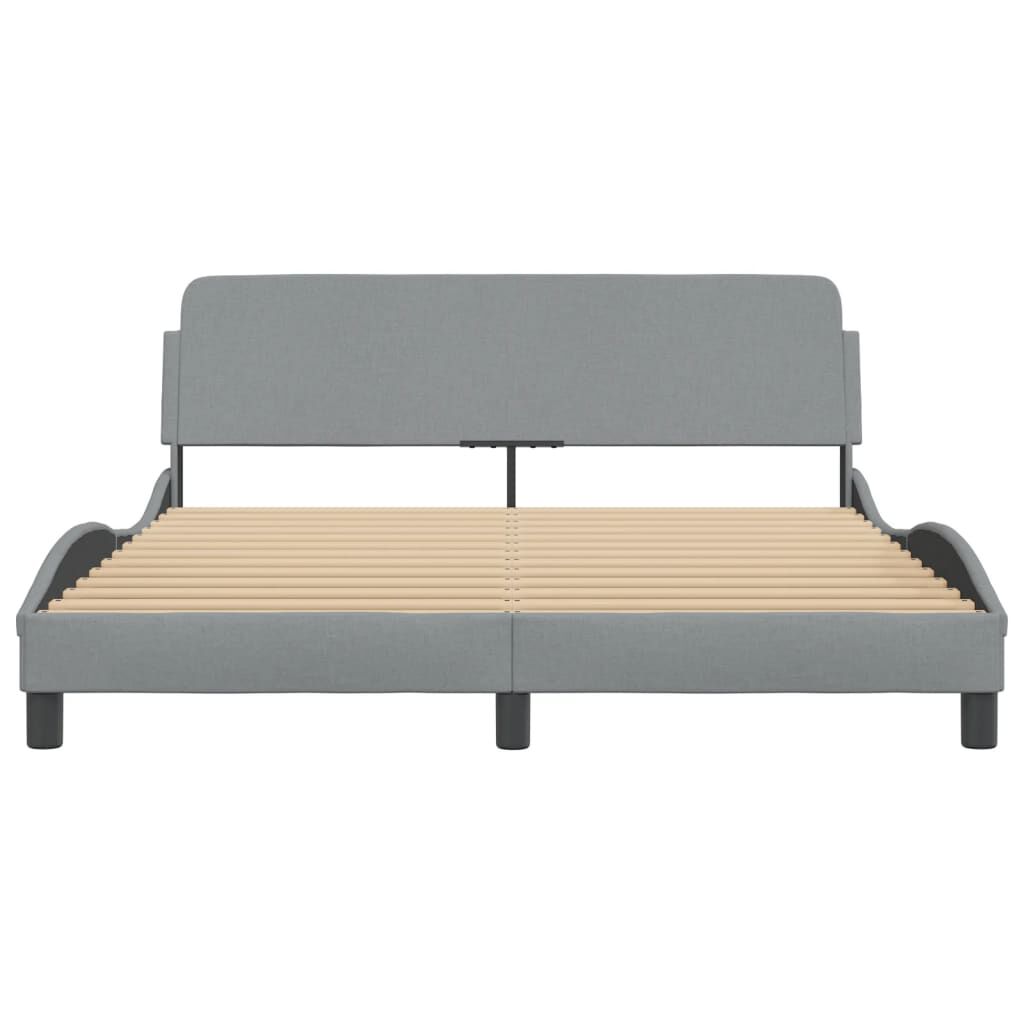 vidaXL Bed Frame without Mattress Light Grey 152x203 cm Queen Fabric
