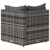 vidaXL Garden Corner Sofas with Cushions 2 pcs Grey Poly Rattan