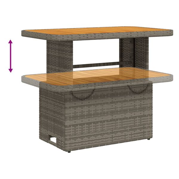 vidaXL 4 Piece Garden Dining Set with Cushions Grey Poly Rattan