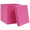 vidaXL Storage Boxes with Lids 4 pcs Pink 32x32x32 cm Fabric