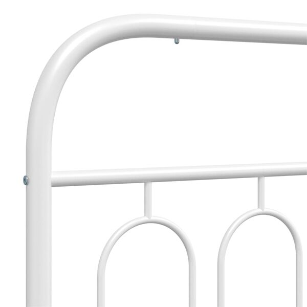 vidaXL Metal Bed Frame without Mattress with Headboard White 193x203cm