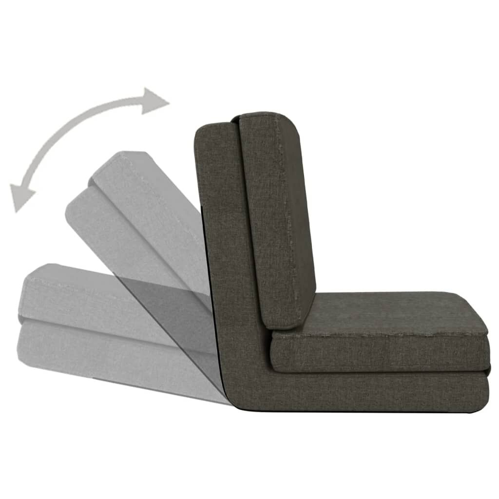 vidaXL Folding Floor Chair Dark Grey Fabric
