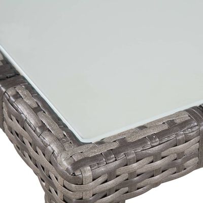 vidaXL 9 Piece Outdoor Dining Set with Cushions Poly Rattan Grey