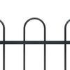 vidaXL Garden Fence with Hoop Top Steel 1603.5x80 cm Black
