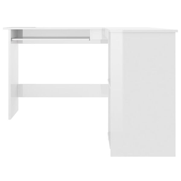 vidaXL L-Shaped Corner Desk High Gloss White 120x140x75 cm Engineered Wood