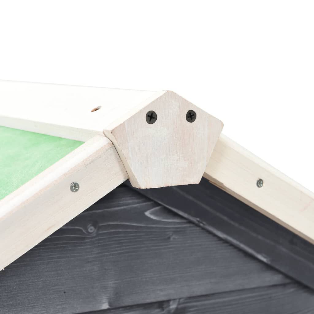 vidaXL Rabbit Hutch Grey and White 140x63x120 cm Solid Firwood