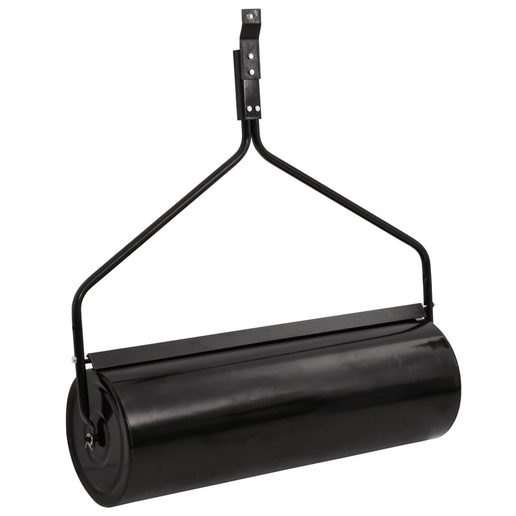 vidaXL Garden Lawn Roller with Aerator Clamps Black 63 L Iron