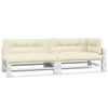 vidaXL Pallet Cushions 5 pcs Cream Fabric