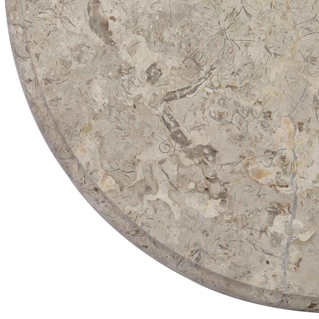 vidaXL Table Top Grey Ø50x2.5 cm Marble