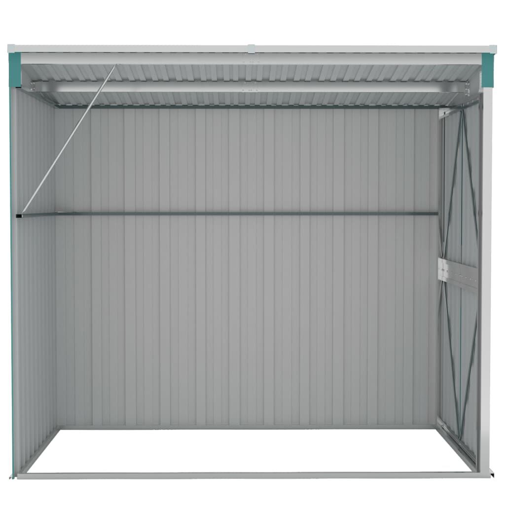 vidaXL Wall-mounted Garden Shed Green 118x194x178 cm Galvanised Steel