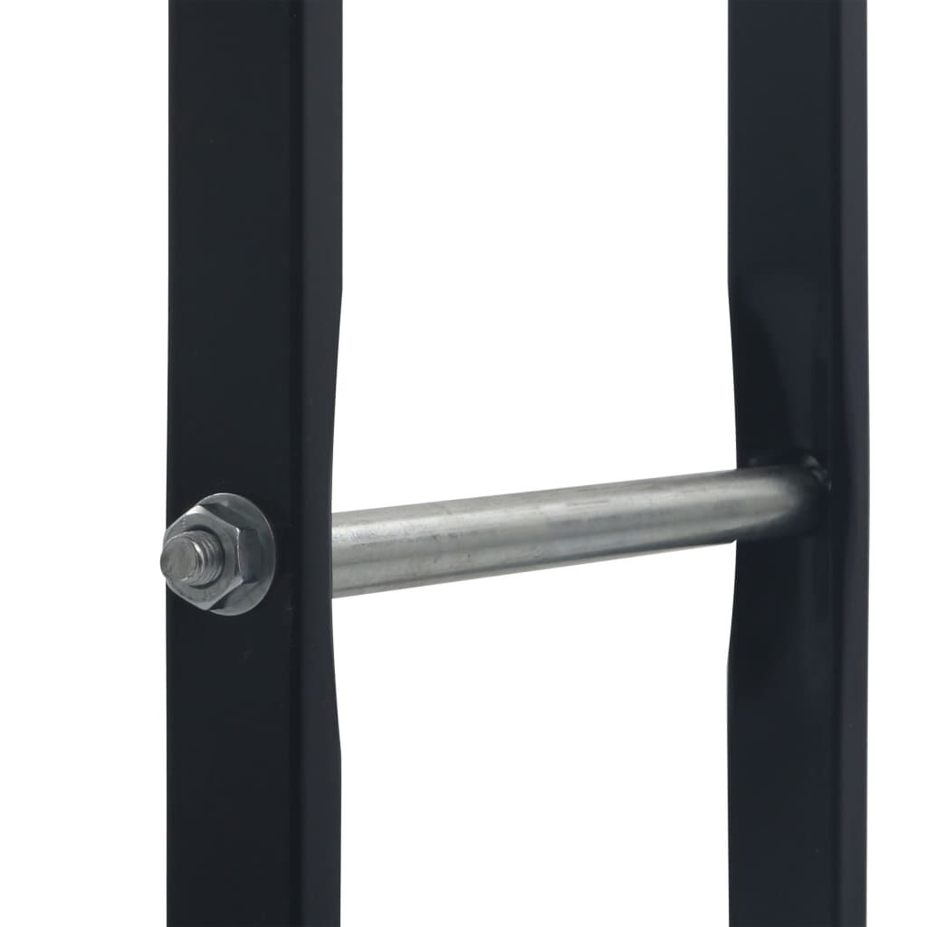 vidaXL Firewood Rack Black 100x25x100 cm Steel