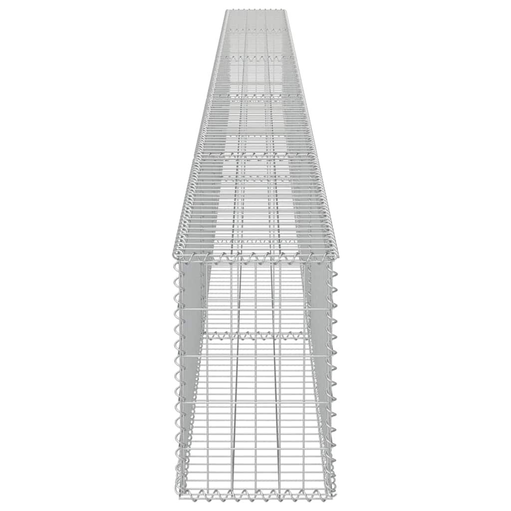 vidaXL Gabion Wall with Covers Galvanised Steel 600x30x50 cm