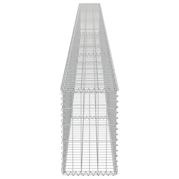 vidaXL Gabion Wall with Covers Galvanised Steel 600x30x50 cm