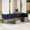 vidaXL Garden Sofa Set with Cushion 7 pcs Grey Poly Rattan