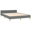 vidaXL Bed Frame without Mattress Dark Grey Queen Fabric