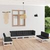 vidaXL 8 Piece Garden Lounge Set with Cushions Solid Pinewood