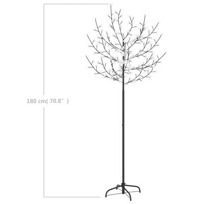 vidaXL Christmas Tree 200 LEDs Warm White Light Cherry Blossom 180 cm