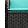 vidaXL Reclining Garden Chairs 2 pcs with Cushions Black Poly Rattan