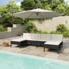 vidaXL 6 Piece Garden Lounge Set with Cushions Poly Rattan Black