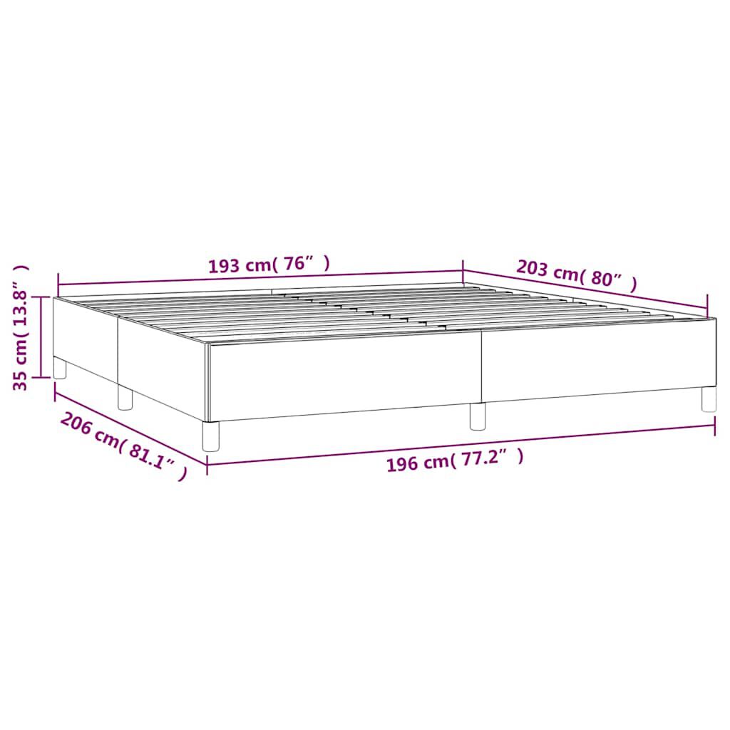 vidaXL Bed Frame without Mattress Dark Grey 193x203 cm King Fabric