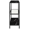 vidaXL Shelf Transparent and Black Marble 100x36x90 cm Tempered Glass