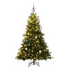 vidaXL Artificial Hinged Christmas Tree 300 LEDs & Ball Set 210 cm