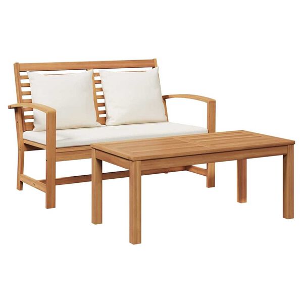 vidaXL Garden Sofa Set 2 pcs Natural Solid teak wood