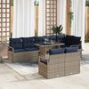 vidaXL Garden Sofa Set 9 pcs Grey and navy blue 100 x 55 x 73 cm