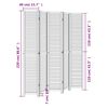 vidaXL Room Divider 5 Panels White Solid Wood Paulownia