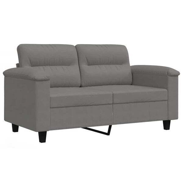 vidaXL 2-Seater Sofa Dark Grey 120 cm Microfibre Fabric