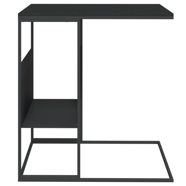 vidaXL Side Table Black 55x36x59.5 cm Engineered Wood